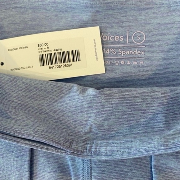 Outdoor Voices Lilac 3/4 Warmup Leggings Size Small - Picture 3 of 4